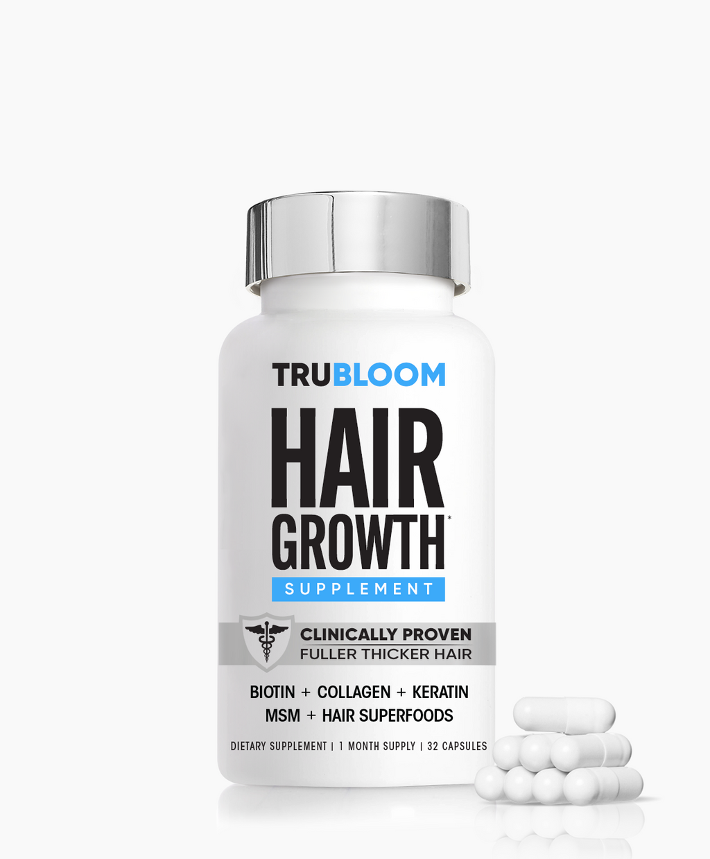TRU BLOOM Hair Growth Vitamins - 1 Month Supply