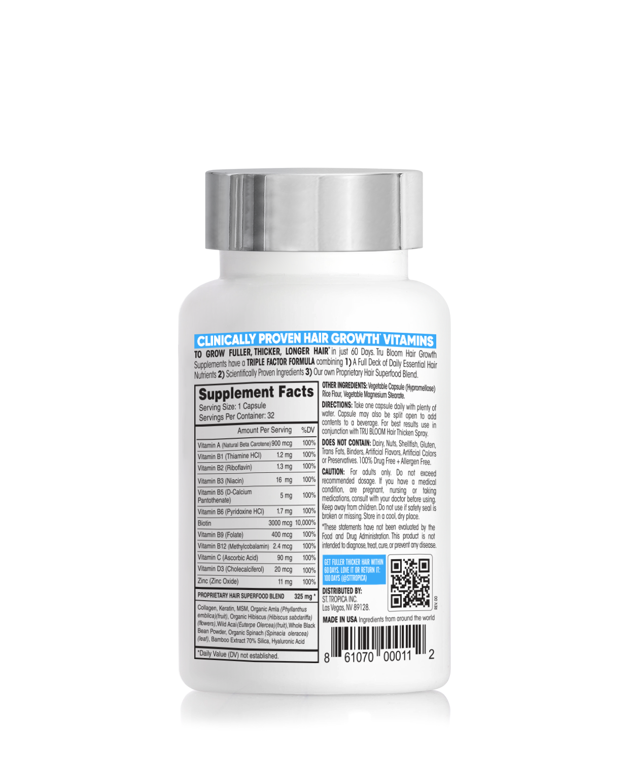 
  
  TRU BLOOM Hair Growth Vitamins - 1 Month Supply
  

